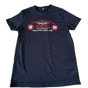 Diesel Famous Jeans Industries T-Diego-C4 Black Logo T-Shirt Men’s Large GUC